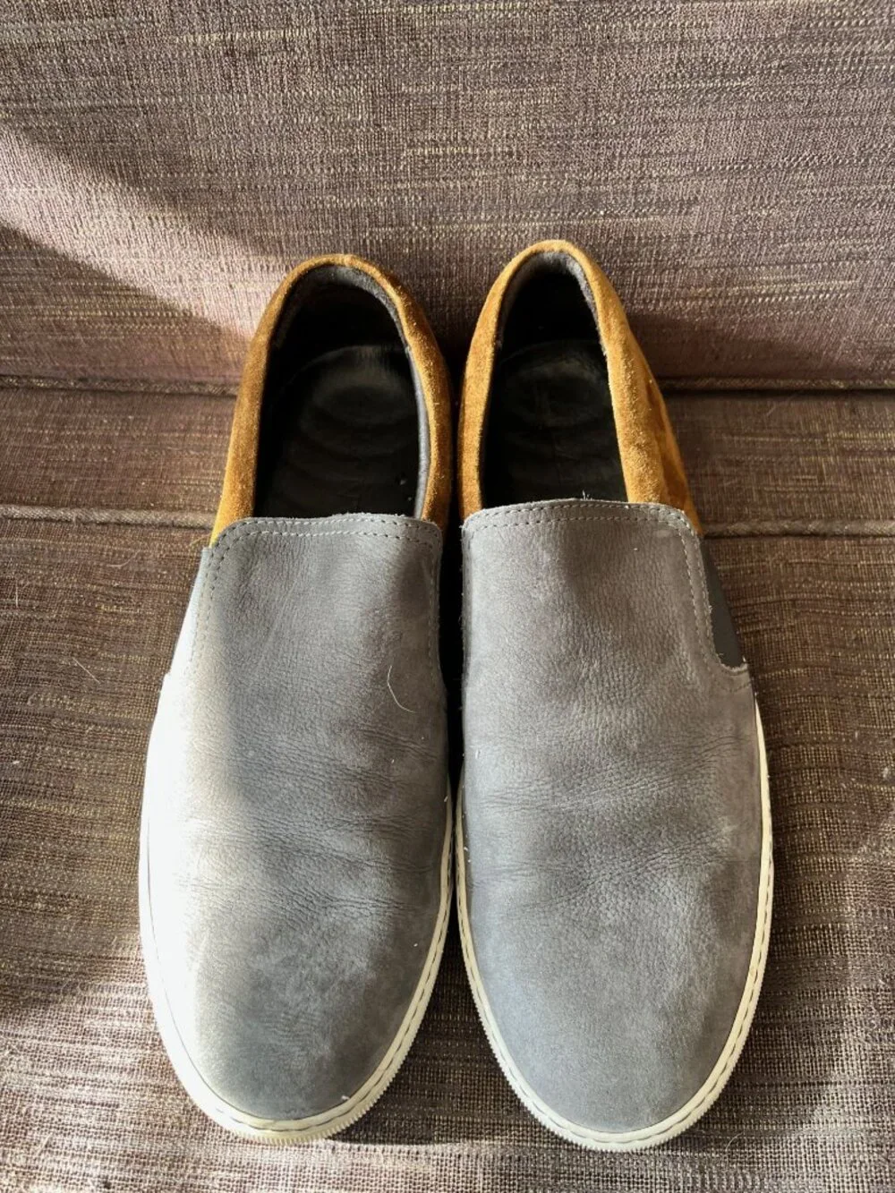LANVIN Men's Two Tone Suede Leather Slip On Sneakers Size 8